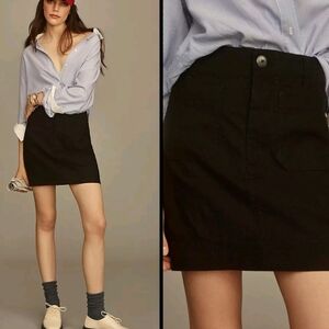 Anthropologie Maeve The Colette Mini Skirt Black Size Small